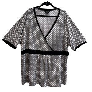 George Woman Black Gray Tunic Top Plus Size 4X